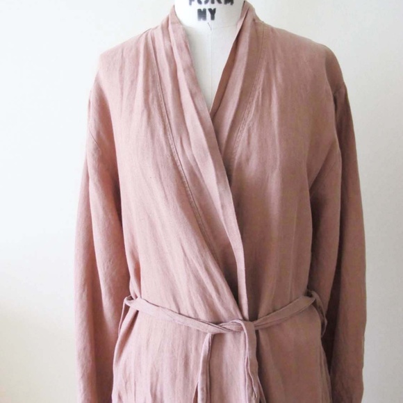 Parachute Linen Robe M Clay Minimalist Gender Neutral - Picture 2 of 6